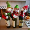 Décorations de Noël Décor Bouteille de vin rouge Er Sacs Décoration Accueil Fête Câlin Père Noël Bonhomme de neige Drop Livraison Jardin Festive Supplie DHXV8