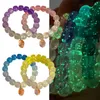 Bracelets de charme 4pcs bracelet dégradé lumineux bracelet de pierre fluorescente veilleuse lueur dans le noir pour les femmes bijoux d'été