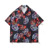 Camicie casual da uomo Hip Hop Summer Men Retro Full stampato manica corta Designer Harajuku Beach Aloha Shirt Top hawaiano