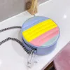 Kleurrijke Ronde Schoudertassen Luxe Designer Crossbody Mode Vrouwen Regenboog Schoudertas Grote Capaciteit PU Lederen Handtas Kunstwerk Groothandel