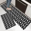 Carpets Black Leaf Print Kitchen Mat Entrance Doormat Geometric Printed Rug Home Floor Balcony Anti-Slip Carpet Decor