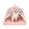 Canis canetas pet cão tenda portátil bonito padrão gato casa pequena cama respirável espessa almofada cabana ao ar livre suprimentos internos 230907