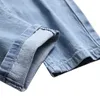 Jeans pour hommes Denim ruiné patch brossé détruit longue tendance de la rue Style sombre grande taille