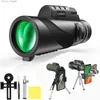 Télescopes Télescope monoculaire professionnel 80X100 avec trépied clip de téléphone télescope HD à faible luminosité pour l'observation des oiseaux en plein air Camping tourisme Q230907