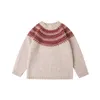 Koszulki przed sprzedaż zestaw dziewcząt 2023 jesień zima KP Pastoral Children S Stripe Knitwear Swater Krótkie spódnice