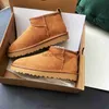 Boots designer snow ug boots australian women boot tasman bailey dune Chestnut winter buckle fur snow Half Knee Short lady Sheepskin and wool integrated glies hair sl