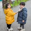 Down Coat 2023Winter 3-13Years Old Children's OutwearDown Jacket Boys Girls Long Thickened Warm Solid Hooded For Kids Clothes