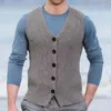 Coletes masculinos sem mangas camisola cardigan colete primavera e outono fino cor sólida retro casual casaco de tamanho grande