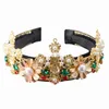 Hair Clips Fashion Women Wedding Accessories Luxury Charm Baroque Retro Sequins Wide Crown Tiara Bands Crystal Headband Jewelry
