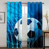 Cortina futebol s esporte estrela de futebol 3d cortinas para sala estar quarto decoração janela cozinha crianças