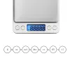 Кухонные электронные весы 500 г x 0,01 г 1000 г x 0,1 г Цифровые карманные весы 3 кг-0,1 г ЖК-портативные весы для ювелирных изделий Электронные кухонные весы