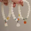 Lotus naturel Jade Agate halcédoine charme blanc bouddha perles Bodhi Bracelets femmes bijoux fins