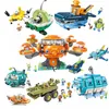 طائرة Modle Octonauts لبنة صوت الصوت الخفيفة أخطحة القلعة المغامرة Plsyset Barnacles Peso Kwazii Figure Toys Doll Kids Gift 230907