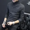 Men's Sweaters Autumn Sweater Fashion Mens Turtleneck Solid Color Casual Men Slim Fit Brand Knitted Pullovers Plus Size 3XL