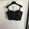 Débardeur en cuir PU pour femmes, haut court noir, sous-vêtements, Fasihon, Sexy, gilet de fête