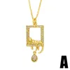 Pendant Necklaces Fashion Gold Color Picture Frame Hollow Design Leopard Necklace For Women Men Statement Hip Hop Jewelry Punk