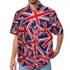 Men's Casual Shirts British Flag Shirt Flags Print Beach Loose Hawaiian Y2K Blouses Short Sleeve Graphic Oversized Clothes