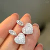 Stud Earrings LUOWEND 18K White Gold Women Love Shapes Real Natural Diamonds 1carat Luxury Party Customizable Jewelry