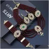 Conjuntos de joyas Neovisson 18K Color oro Marruecos exuberante novia perla collar con cuentas pendiente pulsera para mujeres entrega de gota dhdj7