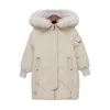 Down Coat Winter Warm Windproect Girls Plain Long Hooded Thick Jacka School Kids Down Coats Child Outerwear 3-14 Years R230905