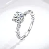 Cluster Rings Tone 2023 Moissanite Diamond Ring 925 Sterling Silver 2CT High Jewelry Wedding Party Women Elegant