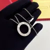 Herren- und Damen-Halskette mit Liebesanhänger voller Diamanten, Modedesigner-Halskette aus Titanstahl, Valentinstagsgeschenk, Luxus-Schmuck