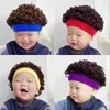 Drôle bébé tricot perruque chapeau beaux garçons grils Headwrap Afro perruque chapeaux créatif Novely chaud Beanie fête Halloween infantile costume casquette