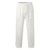 Men's Pants Linen Summer Beach Solid Color With Open Hems For Mens Workout Pockets Cute Memory Boy