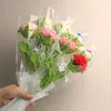 Dekorativa blommor 1 st konstgjorda rose DIY Bouquet Hemlagad virkningskatt dekoration Bröllop Blomma Valentins mors dag gåva