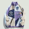 Chaquetas para hombres Streetwear Patchwork Varsity Mens Harajuku Carta Patrón Bordado Abrigos Hip Hop Casual Chaqueta de béisbol suelta Unisex