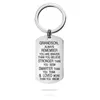 Keychains Stainless Steel Key Chain for GRANDSON Gifts Creative Funny Birthday Idea Stocking Stuff Fashion Jewelry