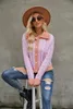 Women's Sweaters Patchwork Knitted Sweater Single Button Cardigan Turn Down Collar Pullover 2023 Chic Long Sleeve Causal Simple Jumper