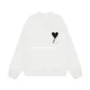 23ss Autumn/Winter Fashion Brand Heart Pattern Embroidered Round Neck Top Big Heart Amis Sweater Men's and Women's Hatless Long Sleeve Sweater