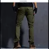 Pantaloni da uomo 8 tasche Cargo Abbigliamento uomo Abbigliamento da lavoro militare Camouflage Casual Nero Pantaloni verdi kaki per uomo 2024