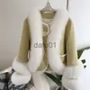 الفراء النسائي Faux Fur 2023 New Style Winter Winter Down Coat for Women with fur fur fur shice feather short jacket fox out outwear x0907