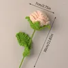 Fleurs décoratives 1pc artificielle tricoté Rose bricolage Bouquet maison Crochet tricot décoration mariage fleur saint valentin fête des mères cadeau