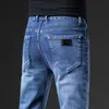 Jeans masculinos outono inverno homens slim fit europeu americano high-end marca pequenas calças retas (201-216 fino) F238-0