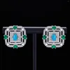 Комплект ожерелья и сережек 2023, квадратная цепочка для свитера, 4 предмета, длинные кристаллы с кубическим цирконием, Дубай, Нигерия, свадебные аксессуары
