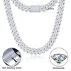 Dropshipping 25mm 925 Silver Silver Micro pavé VVS Moisanite Diamond Iced Out Collier de chaîne de liaison cubaine Miami Heavymi pour hommes Iaqvm