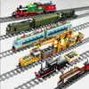 Flygplan Modle Kazi Hightech Creative City Train Station Rail spårar kraftfunktion Byggnadsblock Bricks Diy Kid Train Toys Children Gifts 230907