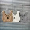 Dames Singlet Letter Gebreide Tanks Charmante mouwloze tanktops met dieptepunt Cropped trui Camis