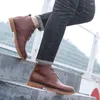 Botas masculinas inverno quente homens rendas até versátil sapatos de couro masculino negócios bota de tornozelo tamanho grande calçado fgv5