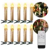 Bougies Bougie LED Arbre de Noël avec flamme vacillante et télécommande de synchronisation alimentée par batterie décorative pour la maison dorée 230907
