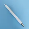 wholesale Solid Pure White Metal Pen Blank Retractable No Clip Printing Epoxy Resin Glittering Vinyl UV Dtf Wrap Diy Gifts Gel ink Pens LL