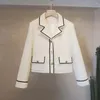 Giubbotti da donna 2023 Autunno Vintage Bianco Nero Patchwork Cappotto di lana Donna coreana Moda elegante giacca di tweed Abiti invernali femminili