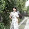 Ubranie etniczne Eleganckie lato Modern Cheongsam Duża huśtawka Koronkowa moda