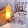 Candles LED Flameless with Clear candlestick Realistic Battery Operated Candle for Wedding Halloween Christmas Home Decoration 230907