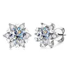 Högkvalitativ snöflinga Moissanite Earring Fashion 925 Sterling Silver Mosan Diamond Earrings for Women Hiphop smyckespresent