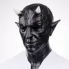 Party Masks Horror Demon Horn Mask Cosplay Mephistopheles Mask Devil Latex Hjälm Masquerad Mardi Gras Mask Men Halloween Accessories Props 230906