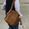 Abendtaschen 2023 Wildleder Eimer Tasche Damen Schulter Shopper Große Kapazität Handtasche Mode Lässig Vielseitige Umhängetasche für Frauen